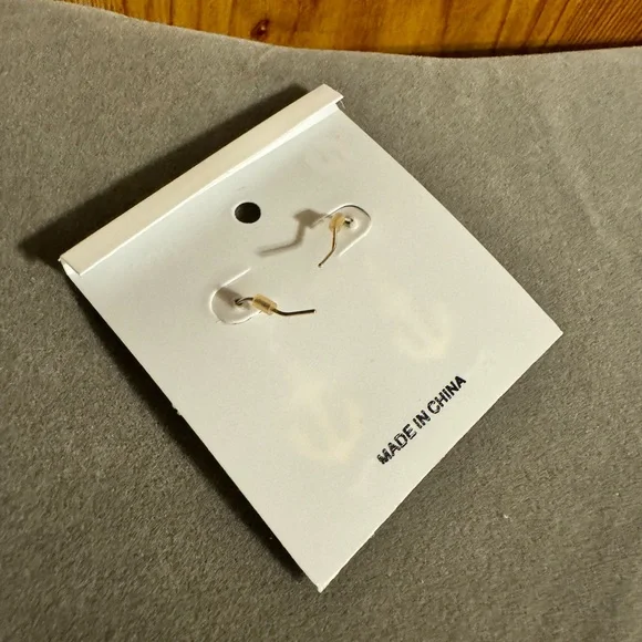 Ippo Silver Tone Rhinestone Anchor Dangle Earrings - Picture 3 of 3